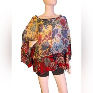 SHANA Colorful Floral Top Size S